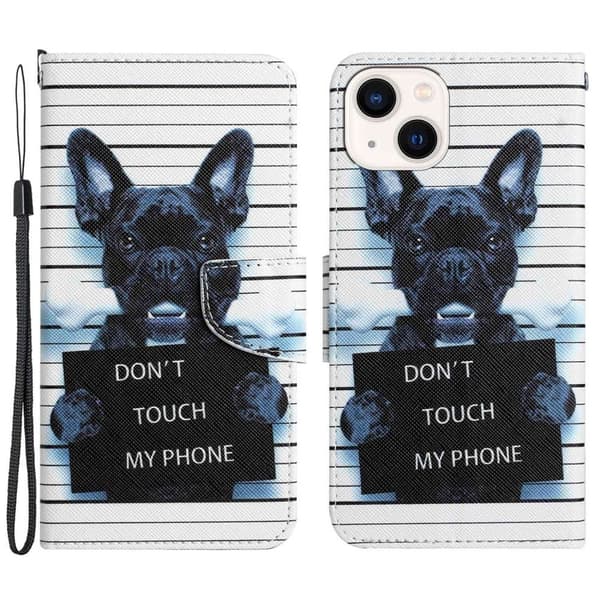 Wonderland iPhone 14 Plus flip etui - Rør Ikke Ved Min Telefon White