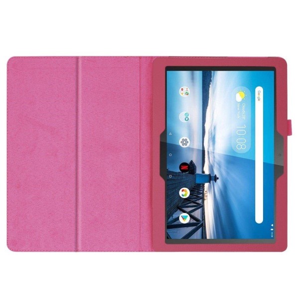 Lenovo Tab M10 lædercover med litchi tekstur - lyserød Pink