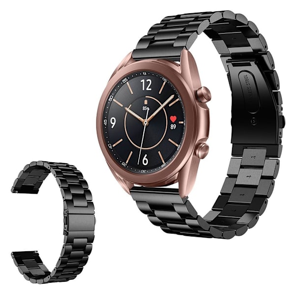 Samsung Galaxy Watch 3 (41mm) rustfrit stål rem - sort Black