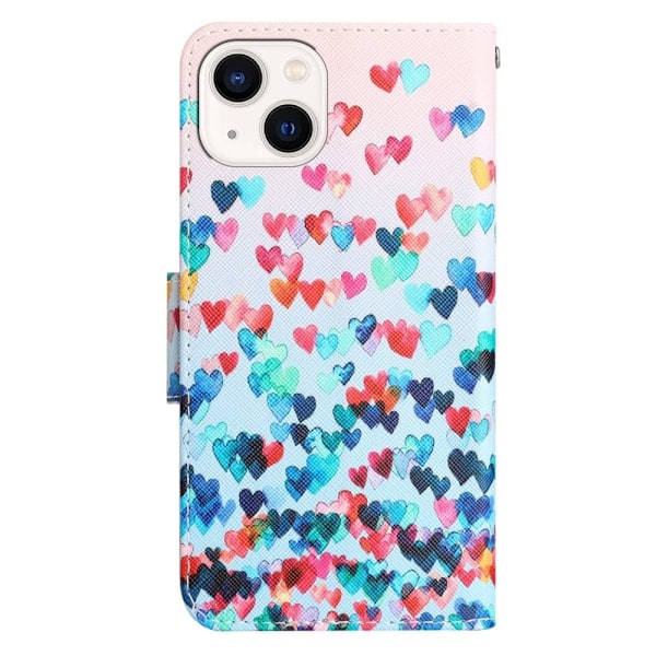Wonderland iPhone 14 Plus Flippetui - Love Hjerte Multicolor