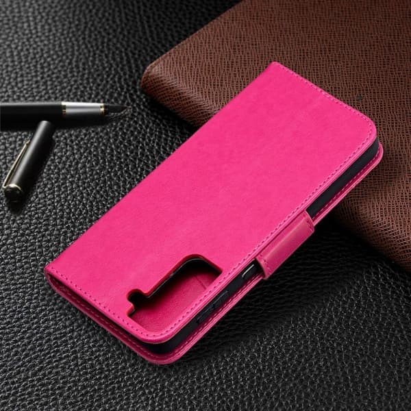 Butterfly Samsung Galaxy S21 Plus 5G nahkakotelo - Ruusu Pink