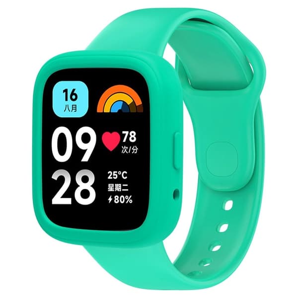 Xiaomi Redmi Watch 3 Active Silicone Strap Replacement Wrist Band with Watch Case - Teal Green