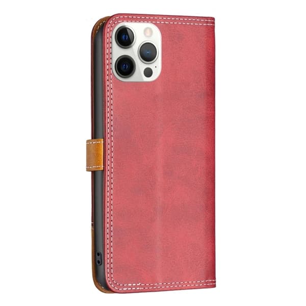 BINFEN tofarget læretui for iPhone 12 Pro Max - Rød Red
