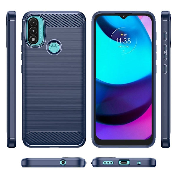 Carbon Flex Etui Motorola Moto E30 / E20 / E40 - Blå Blue