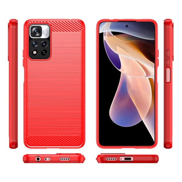 Carbon Flex Xiaomi Redmi Note 11 Pro Plus / Xiaomi Redmi Note 11 Pro skal - Röd Röd