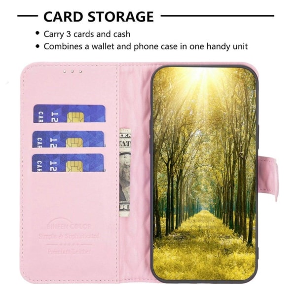 Rhombus Mønster Matte Flip Case til Samsung Galaxy A72 5G - Lyserød Pink