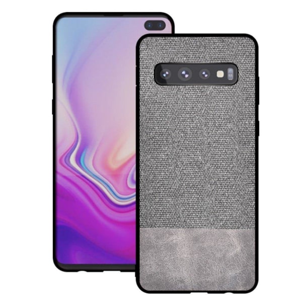 Samsung Galaxy S10 Plus tygklätt fodral - Ljusgrå Silvergrå