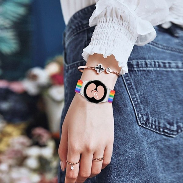 Elastiskt klockarmband med coolt mönster för Samsung Galaxy Watch 4 - Regnbåge multifärg