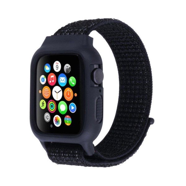 Apple Watch Series 5 44mm nylon Urrem - Mørkeblå / Sort Blue