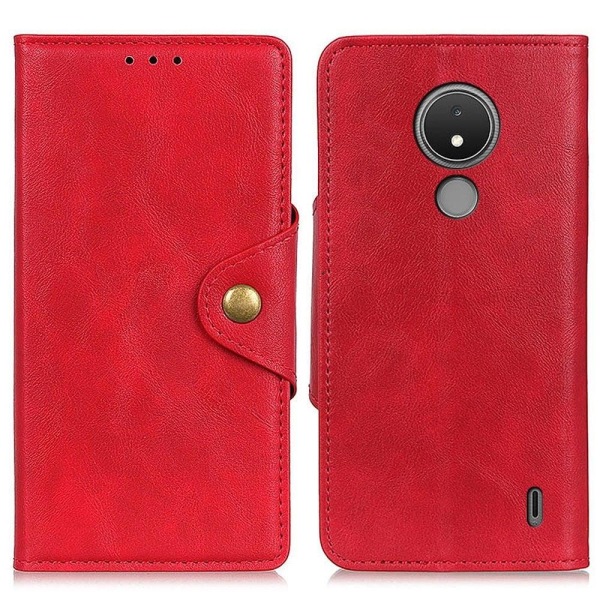 Alpha Nokia C21 læder flip etui - Rød Red