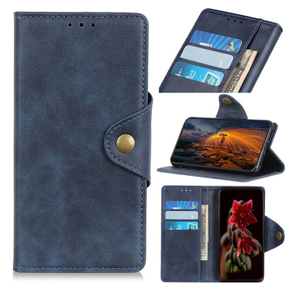 Alpha iPhone 11 Pro Max læder flip etui - Blå Blue