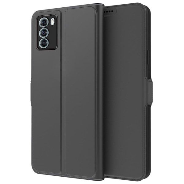 Glat og tyndt Premium Pu Læder Etui til Motorola Edge S30 - Sort Black