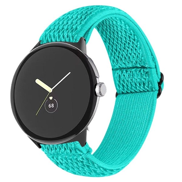 Elastic woven style watch strap for Google Pixel Watch with blac Grön