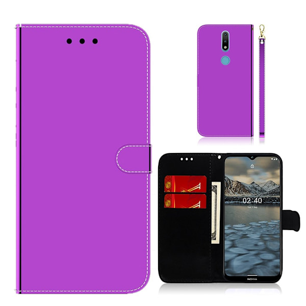 Mirror Nokia 2.4 flip case - Violetti Purple