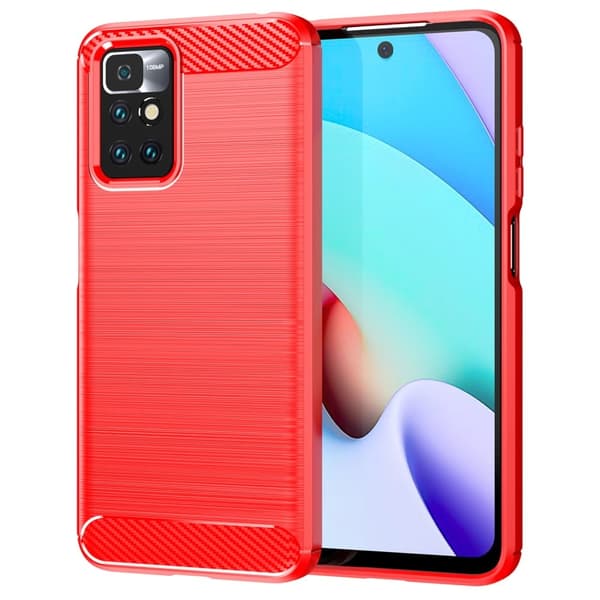 Carbon Flex Etui Xiaomi Redmi 10 Prime / Redmi 10 - Rød Red