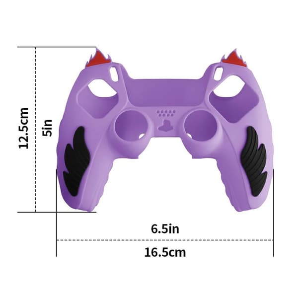 Sony PlayStation 5 -ohjaimen silikonikotelo Flame Design Shock Absorbing Grip Protective Cover - Punainen Red