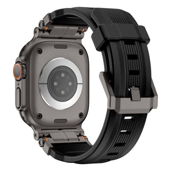Silikoneurrem Apple Watch Series 49mm - 45mm - 44mm - 42mm Håndledsrem - Sort Black