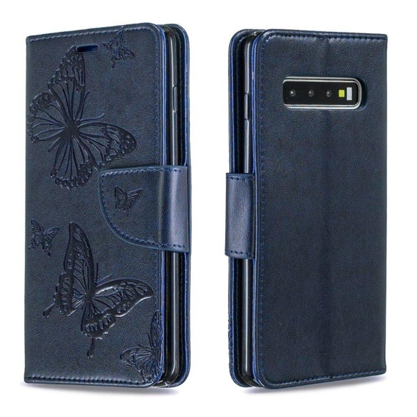 Butterfly Samsung Galaxy S10 kotelot - Tummansininen Blue