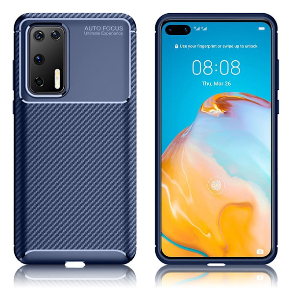 Carbon Shield Huawei P40 deksel - Blå Blue
