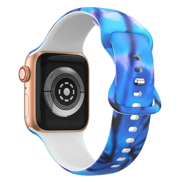 Apple Watch (45 mm) silikoneurrem i designstil - Aurora Multicolor