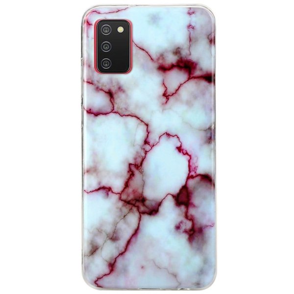 Marble Samsung Galaxy A03s Etui - Rød Multicolor