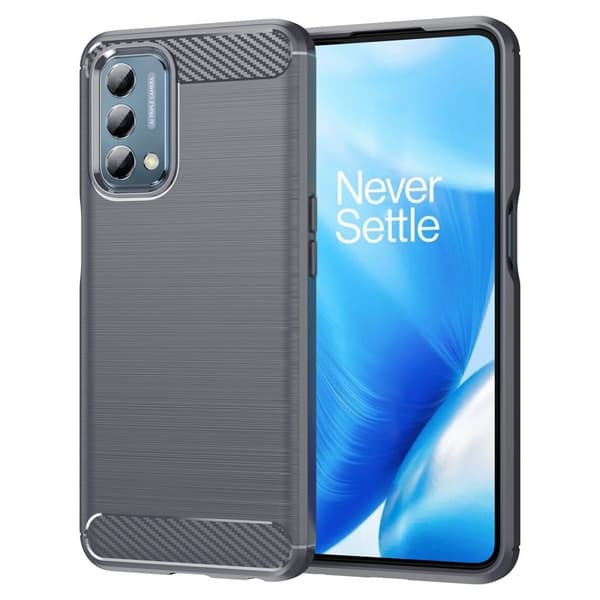 Carbon Flex Suojakotelo OnePlus Nord N200 5G - Harmaa Silver grey