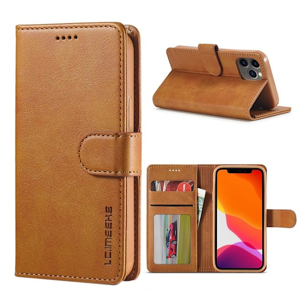 LC.Imeeke läder iPhone 12 Pro / iPhone 12 fodral - Brun Brun