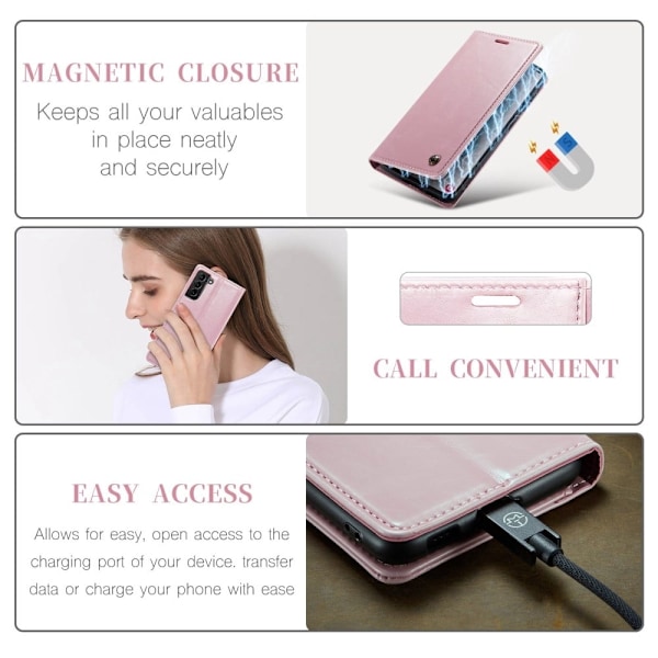 CaseMe Samsung Galaxy S21 Plus 5G Smooth Etui - Lyserød Pink