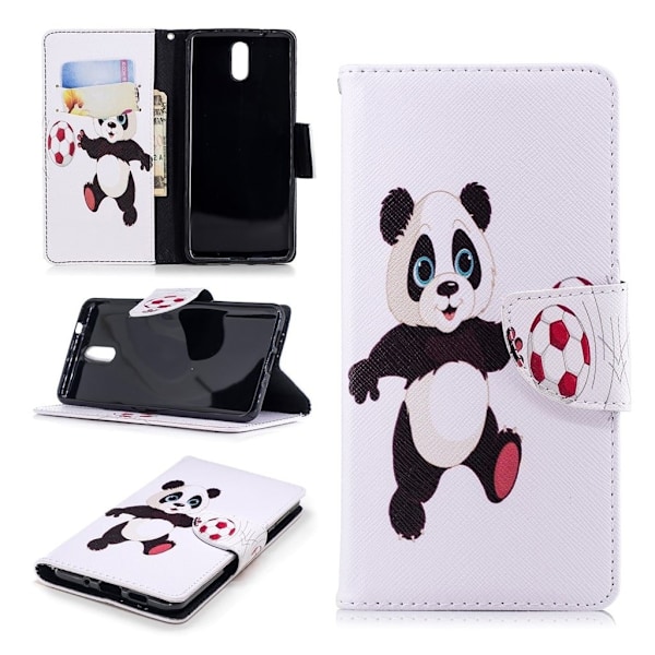 Wonderland Nokia 3.1 etui - Panda Spiller Fodbold White