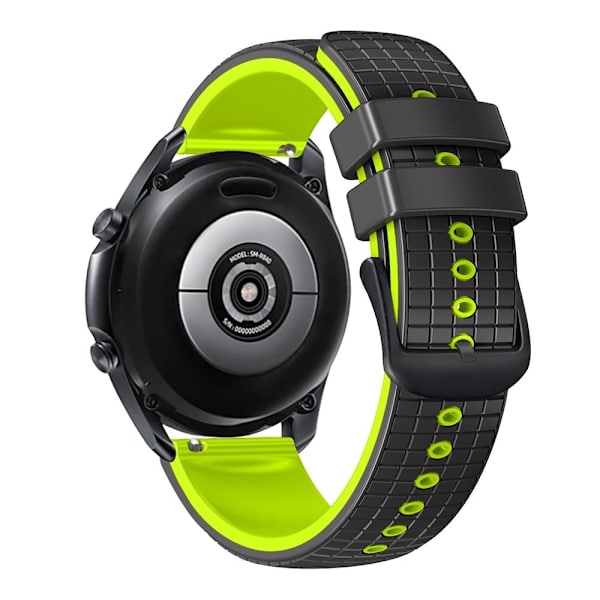 22mm Universal grid -tekstuuri silikonihihnalla - Musta / Lime Green