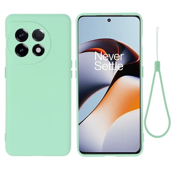 Matt flytende silikondeksel for OnePlus 11 - Grønn Green