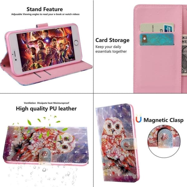 Sony Xperia 10 Plus Skinnetui Med Mønster - Ugle Multicolor