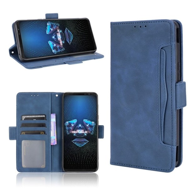 Modern-styled Læder Pung Etui til Asus Rog Phone 5 - Blå Blue