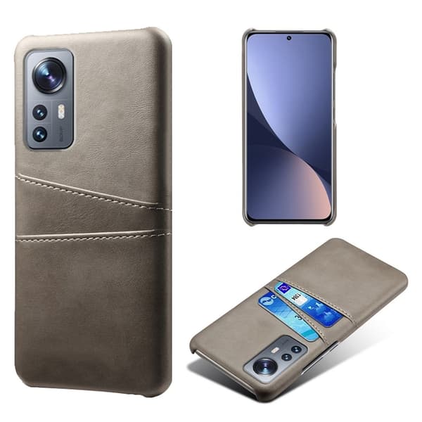 Xiaomi 12 / Xiaomi 12X skal med korthållare - Silver/Grå Silvergrå