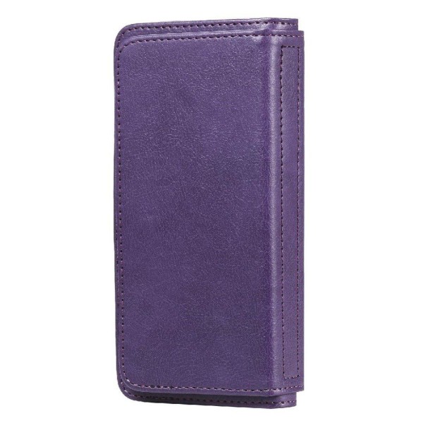 10-slot Lompakko Suojakotelo For iPhone XS - Violetti Purple