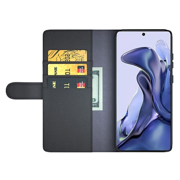 Äkta läder Xiaomi 11T / Xiaomi 11T Pro fodral med korthållare Brun