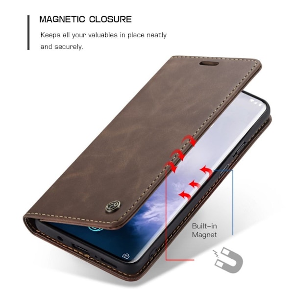 CaseMe OnePlus 7 Pro Vintage Etui - Kaffe Brown