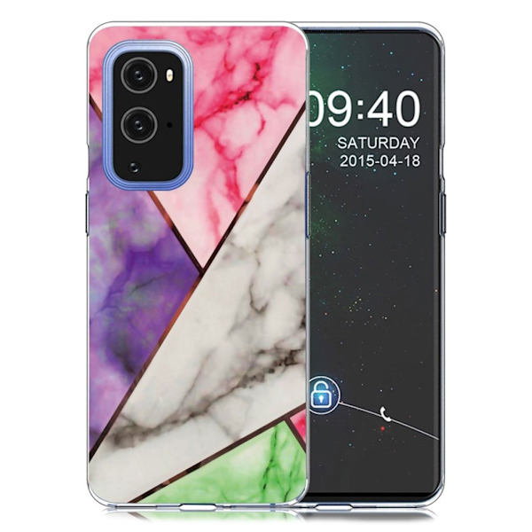 Marble OnePlus 9 Pro Etui - Lilla / Rose / Hvit / Grønn Multicolor