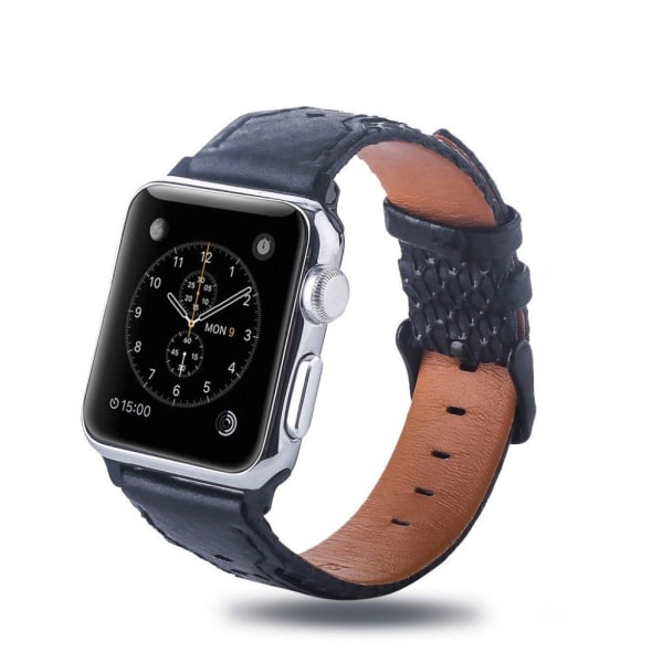 Apple Watch Series 4 40 mm armband i äkta läder - Svart Svart