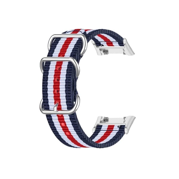 Oppo Watch Free klockarmband i nylon - Blå / Vit / Röd multifärg