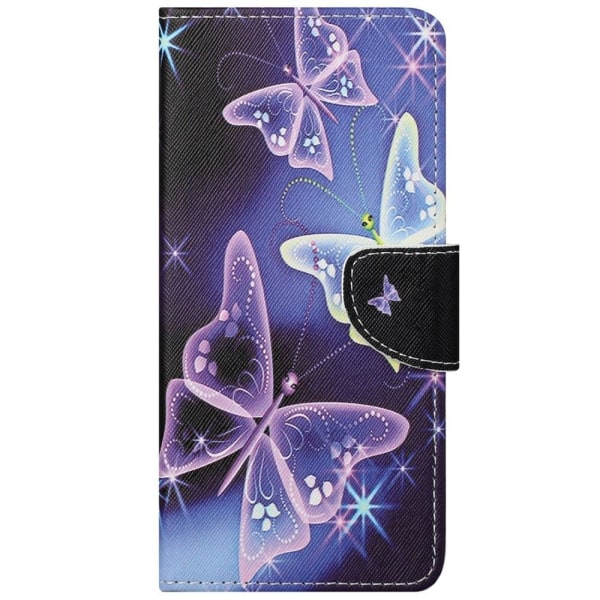 Wonderland Samsung Galaxy A73 Flip Etui - Sparkling Sommerfugle Purple