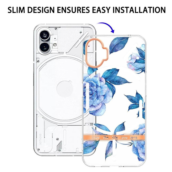 Super Slim And Durable Softcover For Nothing Phone (1) - Hc003 Sininen Peony Blue
