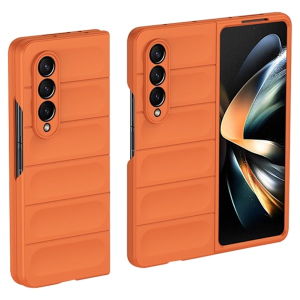 Mjukt greppformat Samsung Galaxy Z Fold4 skal - Orange Orange
