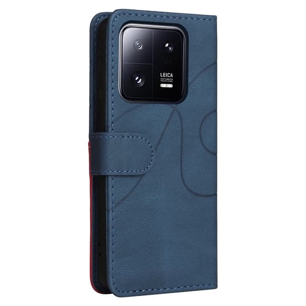 Teksturert læretui med stropp for Xiaomi 13 Pro - Blå Blue