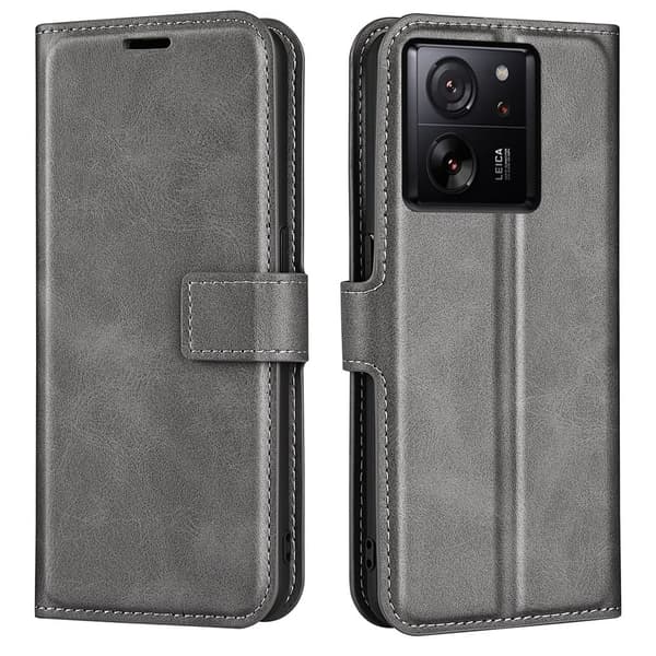 Læretui med Lommebok til Xiaomi 13t - Grå Silver grey