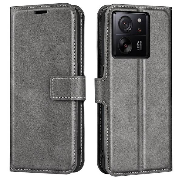Lompakko Nahkakotelo For Xiaomi 13t - Harmaa Silver grey