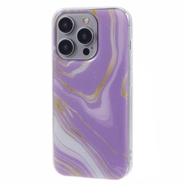 Marble design iPhone 15 Pro kotelot - Violetti Purple
