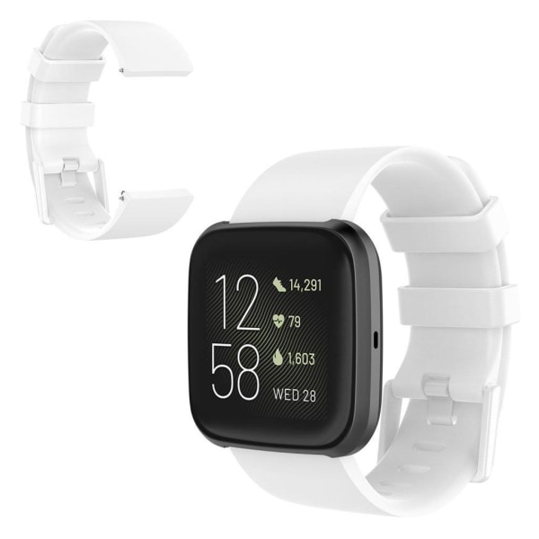 Fitbit Versa 2 / Versa Lite silikone Urrem - Hvid / Størrelse: L White