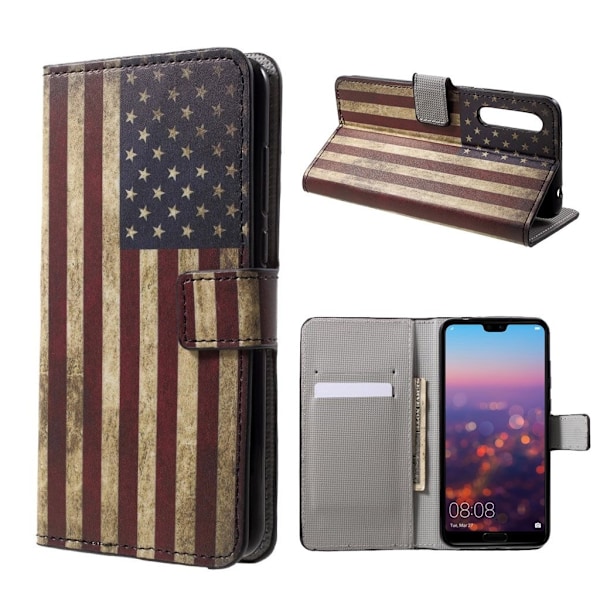 Huawei P20 persoonallinen suojakotelo - USA lippu Multicolor