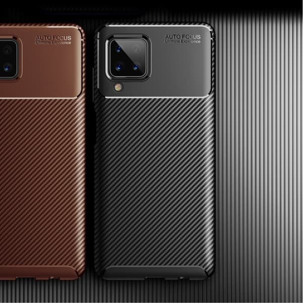 Carbon Shield Samsung Galaxy A12 5G skal - Brun Brun